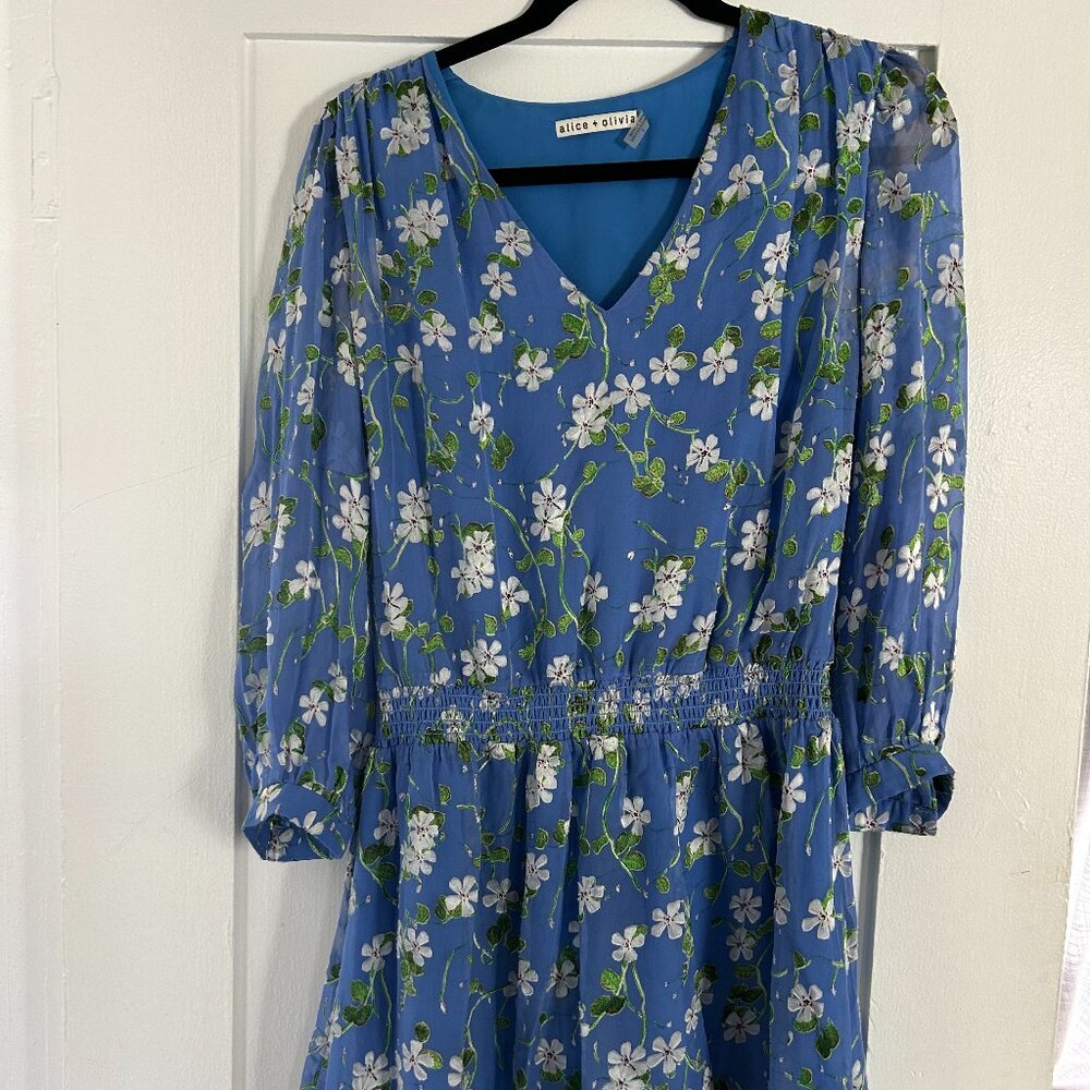 Alice and Olivia Blue Dress - Cinched waist